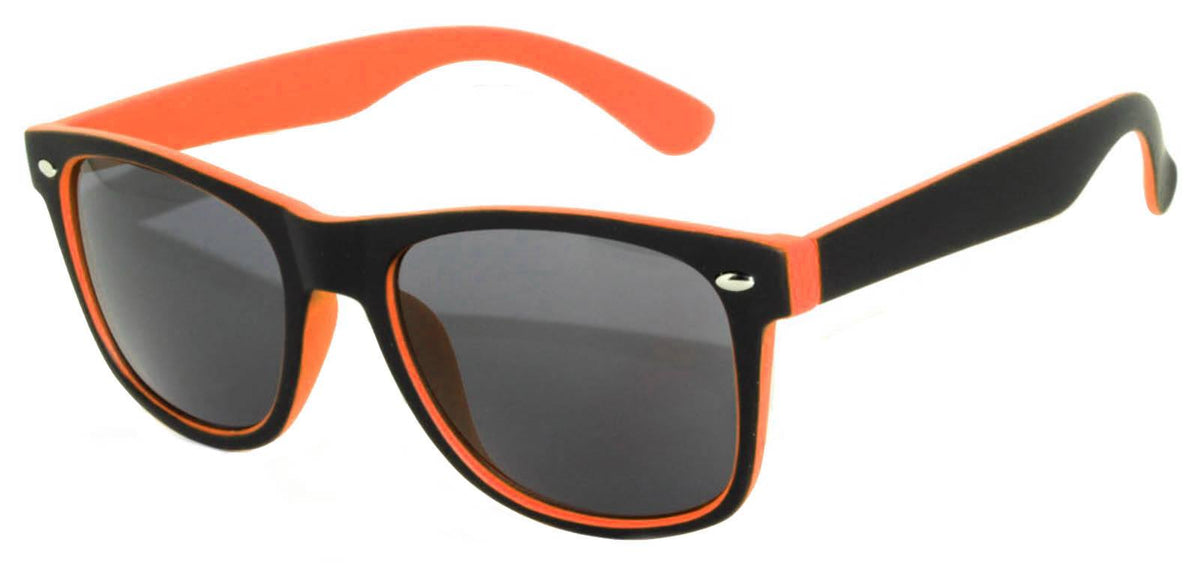 OWL Two Tone Sunglasses – Lens Sunnytop UV400 Smoke Polycarbonate Shop (Black/Orange)