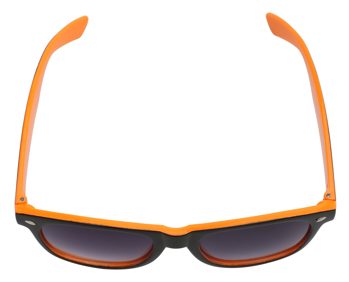 OWL Two Tone Sunglasses UV400 Polycarbonate Smoke Lens (Black/Orange)