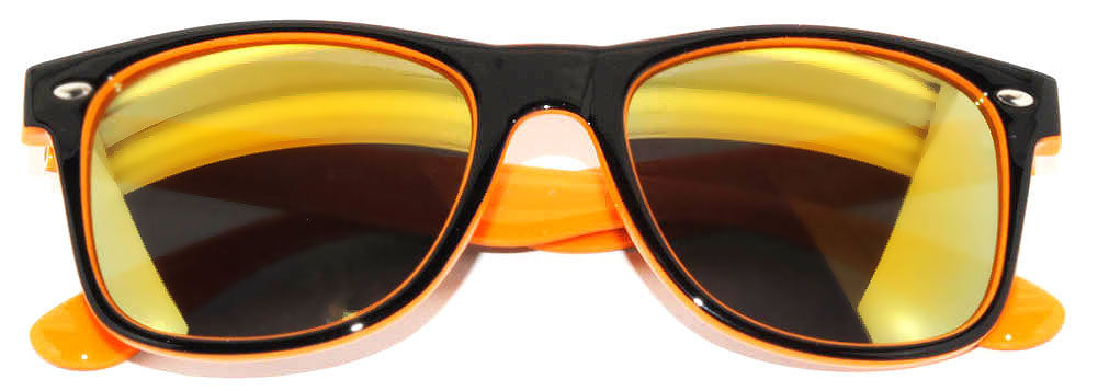 OWL Two – (Black/Orange) Mirror Sunglasses UV400 Tone Polycarbonate Sunnytop Shop Lens