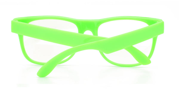 Retro Sunglasses - Green Frame / Clear Lens