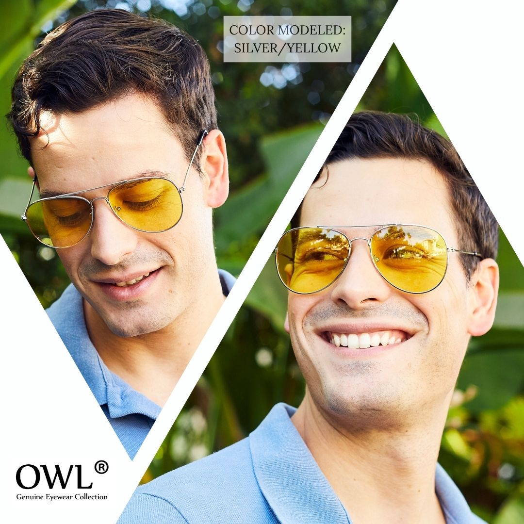 Yellow aviators men sales