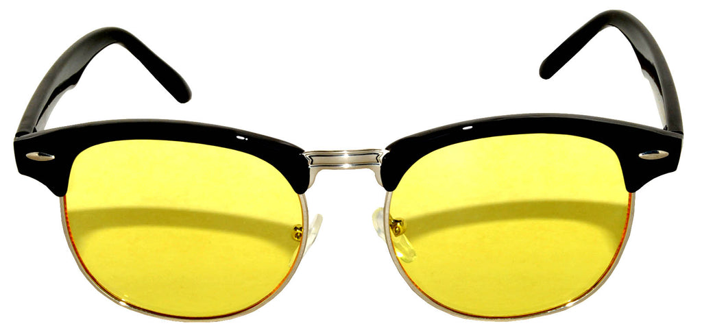 Cabo Men's Classic Black Mirrored Sunglasses (Blue Lens or Yellow