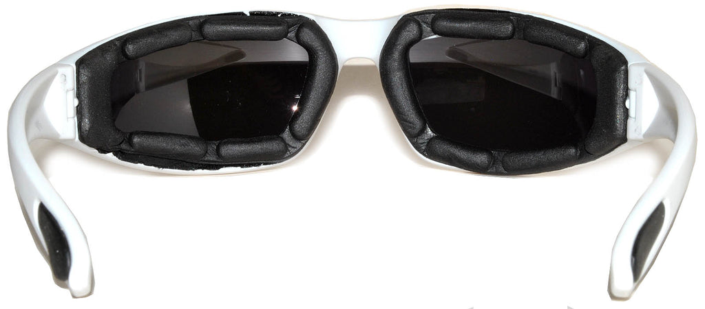 OWL Foam Padded Motorcycle Sunglasses UV400 Red Mirror Lens (White) –  Sunnytop Shop