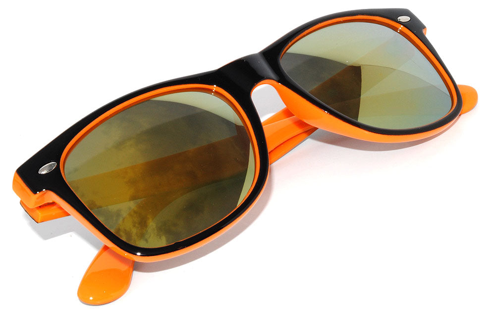 OWL Two Tone Sunglasses UV400 Lens – (Black/Orange) Shop Polycarbonate Sunnytop Mirror